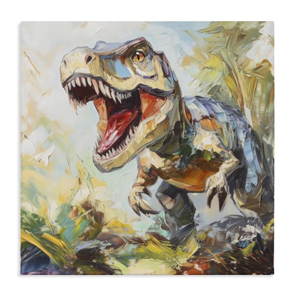 Stupell Industries Enchanting T-Rex Roar Canvas Wall Art, design by Creative Studio