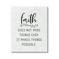 Stupell Industries Encouraging Faith Quote Rustic Botanical Sprig Design Graphic Art Gallery Wrapped Canvas Print Wall Art, Design by Lettered and Lined