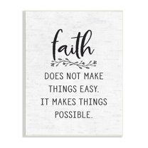 Stupell Industries Encouraging Faith Quote Rustic Botanical Sprig Design Graphic Art Unframed Art Print Wall Art, Design by Lettered and Lined