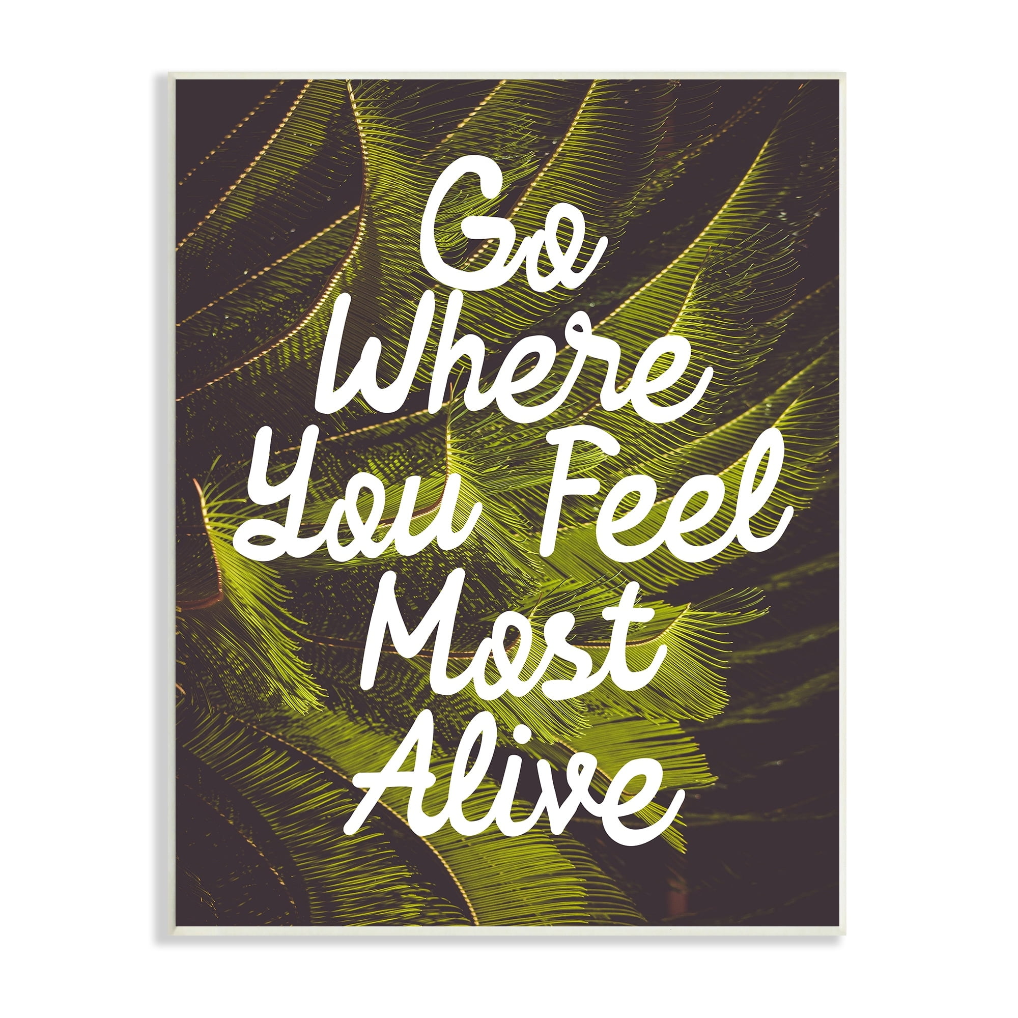 Stupell Industries Encouraging Life Calligraphy Quote Botanical Plant Leaf Graphic Art Unframed Art Print Wall Art, Design by Daphne Polselli