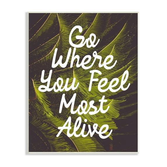 Stupell Industries Encouraging Life Calligraphy Quote Botanical Plant Leaf Graphic Art Unframed Art Print Wall Art, Design by Daphne Polselli