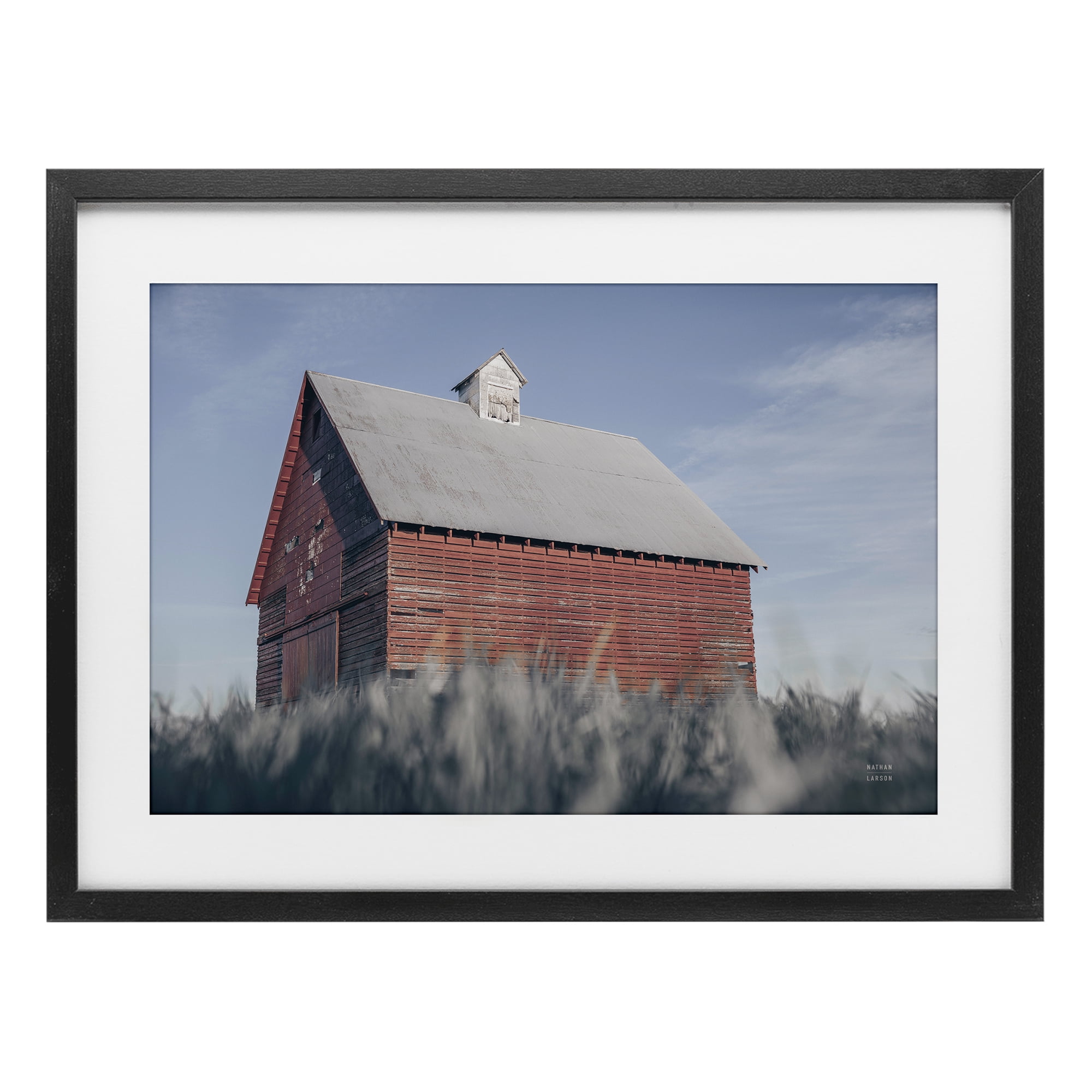 Stupell Industries End Of The Field Cottage Black Framed Print Under Glass, design by Nathan Larson