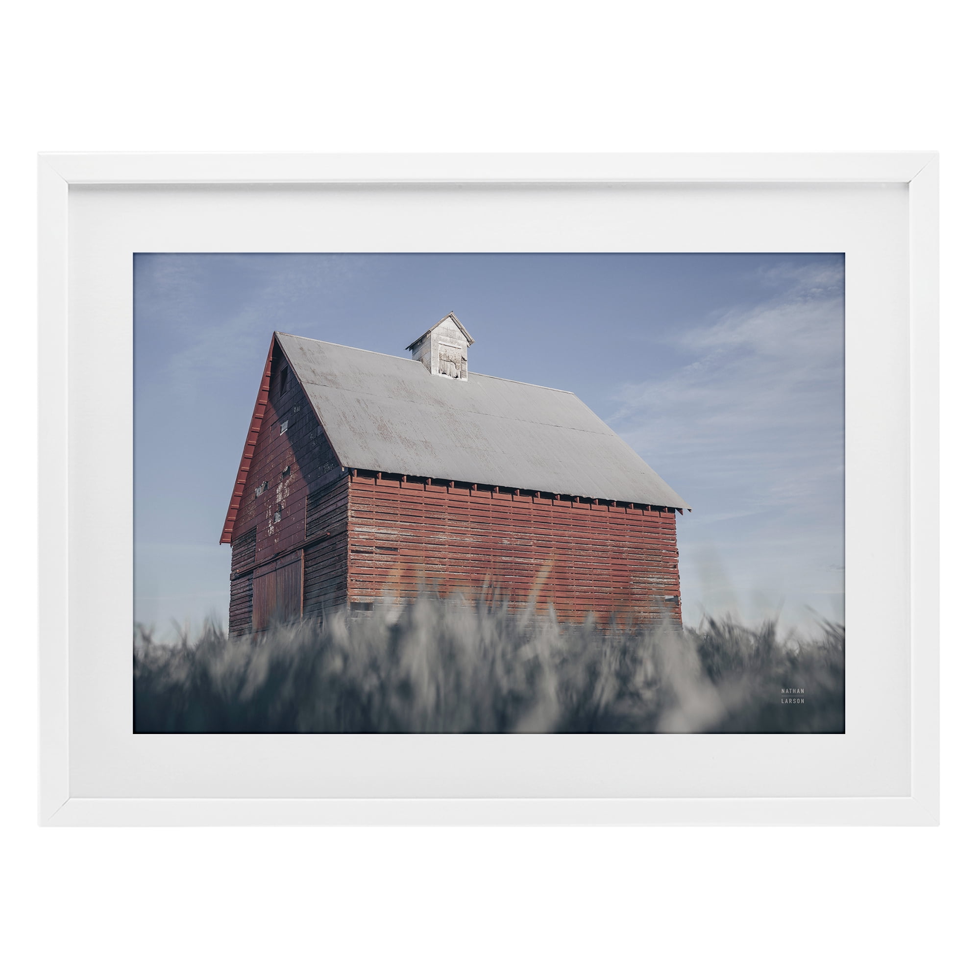 Stupell Industries End Of The Field Cottage White Framed Print Under Glass, design by Nathan Larson