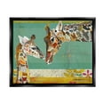 thumbnail image 1 of Stupell Industries Endearing Giraffe Family Layered Wildlife Animal Collage Graphic Art Jet Black Floating Framed Canvas Print Wall Art, Design by Traci Anderson, 1 of 5