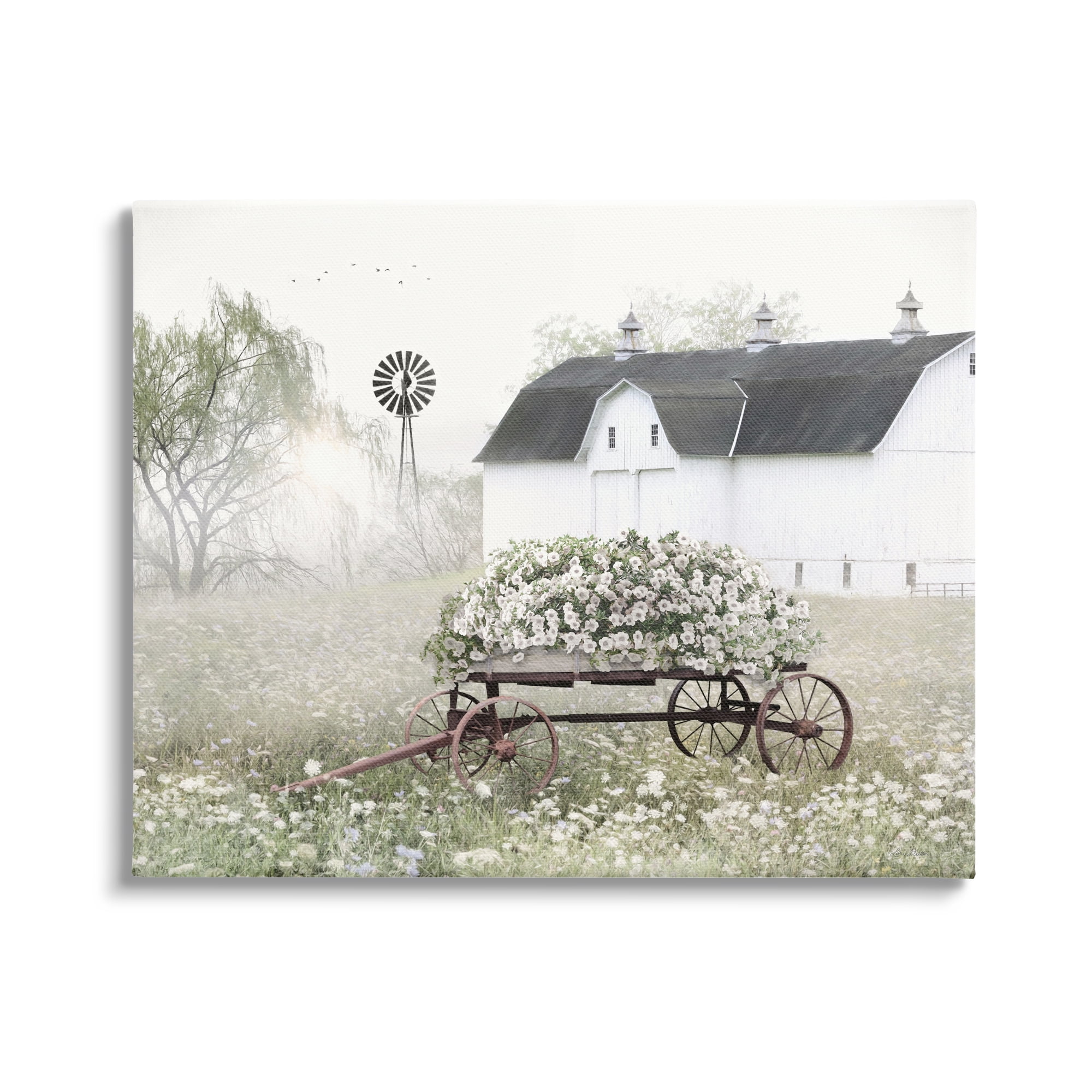 Vintage Country Flower Wagon Canvas Wall Art, 18 x 22