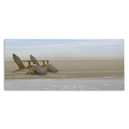 Stupell Industries Endless Beach Scene Landscape Photography Gallery Wrapped Canvas Art Print Wall Art, 24 x 10