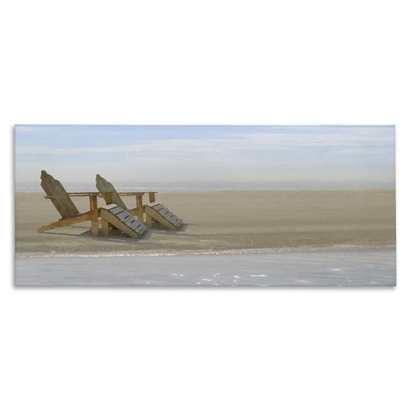 Stupell Industries Endless Beach Scene Landscape Photography Gallery Wrapped Canvas Art Print Wall Art, 24 x 10