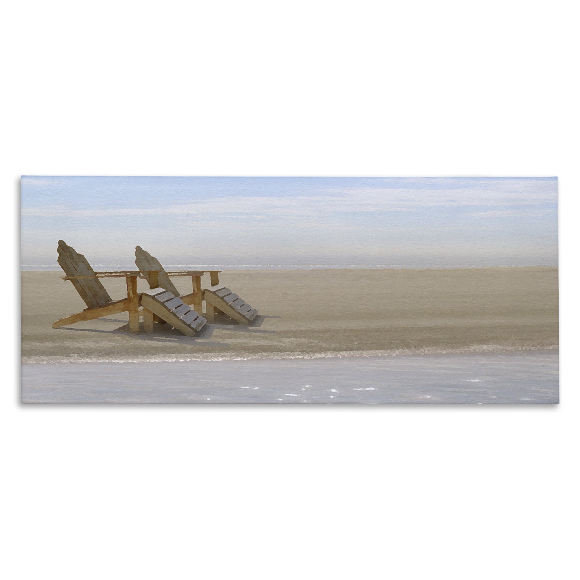 Stupell Industries Endless Beach Scene Landscape Photography Gallery Wrapped Canvas Art Print Wall Art, 30 x 13