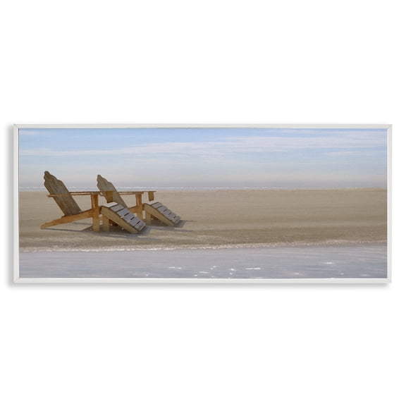 Stupell Industries Endless Beach Scene Landscape Photography White Framed Art Print Wall Art, 24 x 10