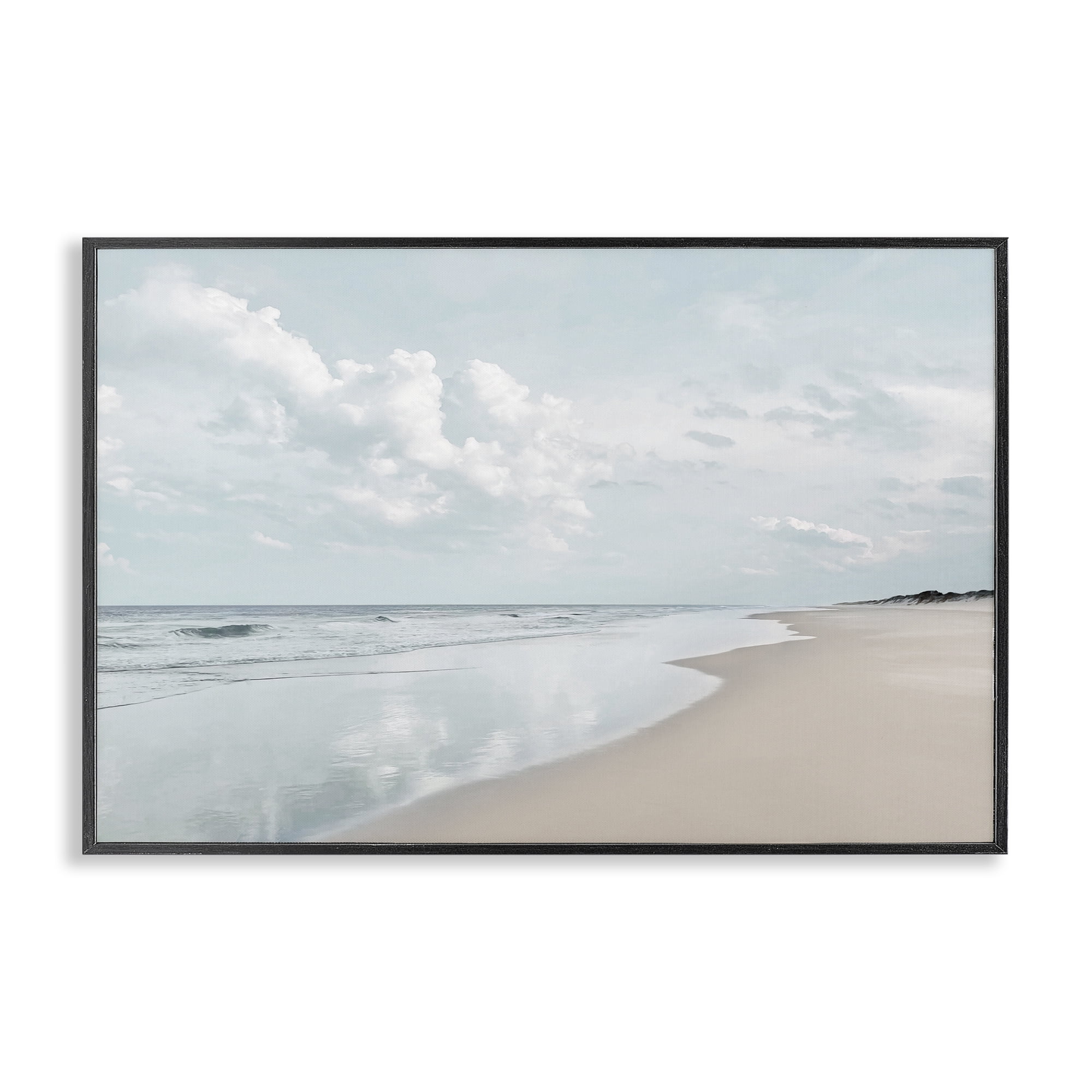 Stupell Industries Endless Beach View Nautical & Beach Photography Black Framed Art Print Wall Art, 30 x 20