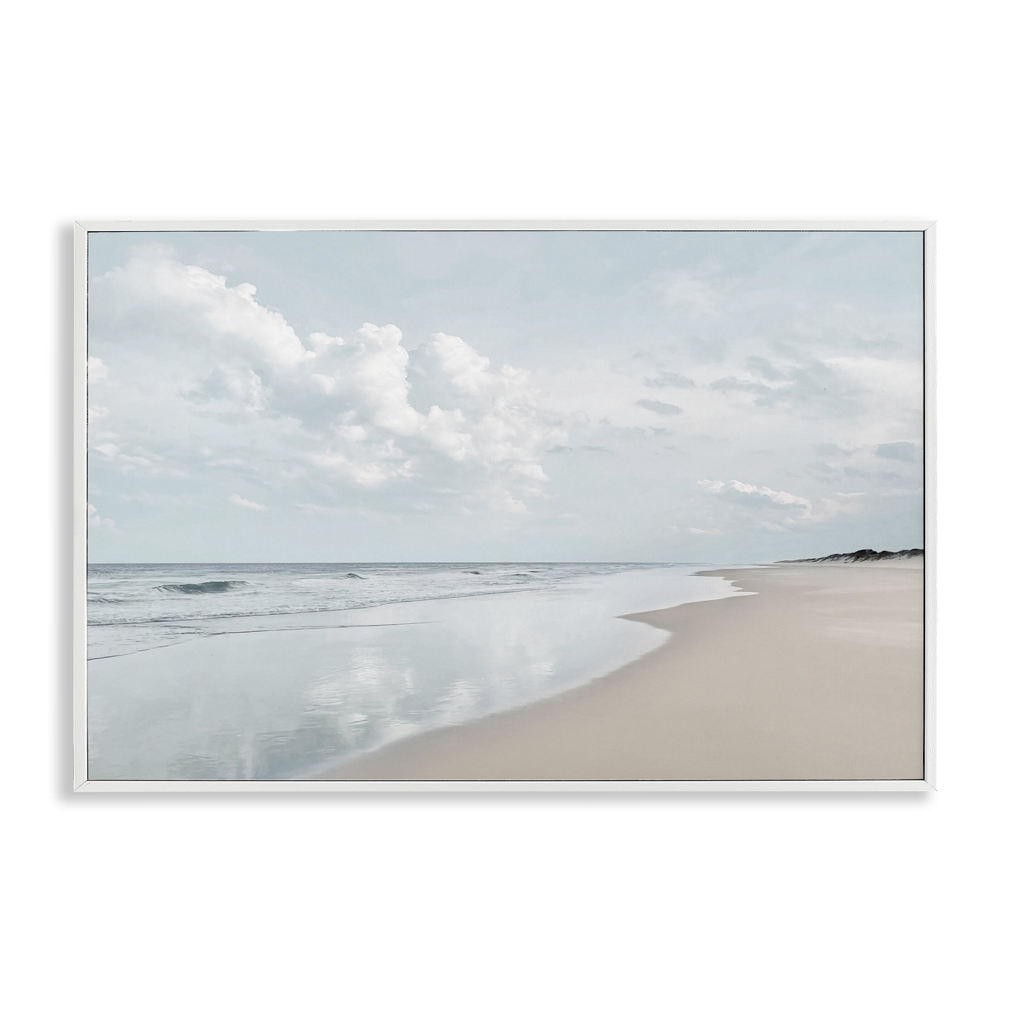 Stupell Industries Endless Beach View Nautical & Beach Photography White Framed Art Print Wall Art, 18 x 12