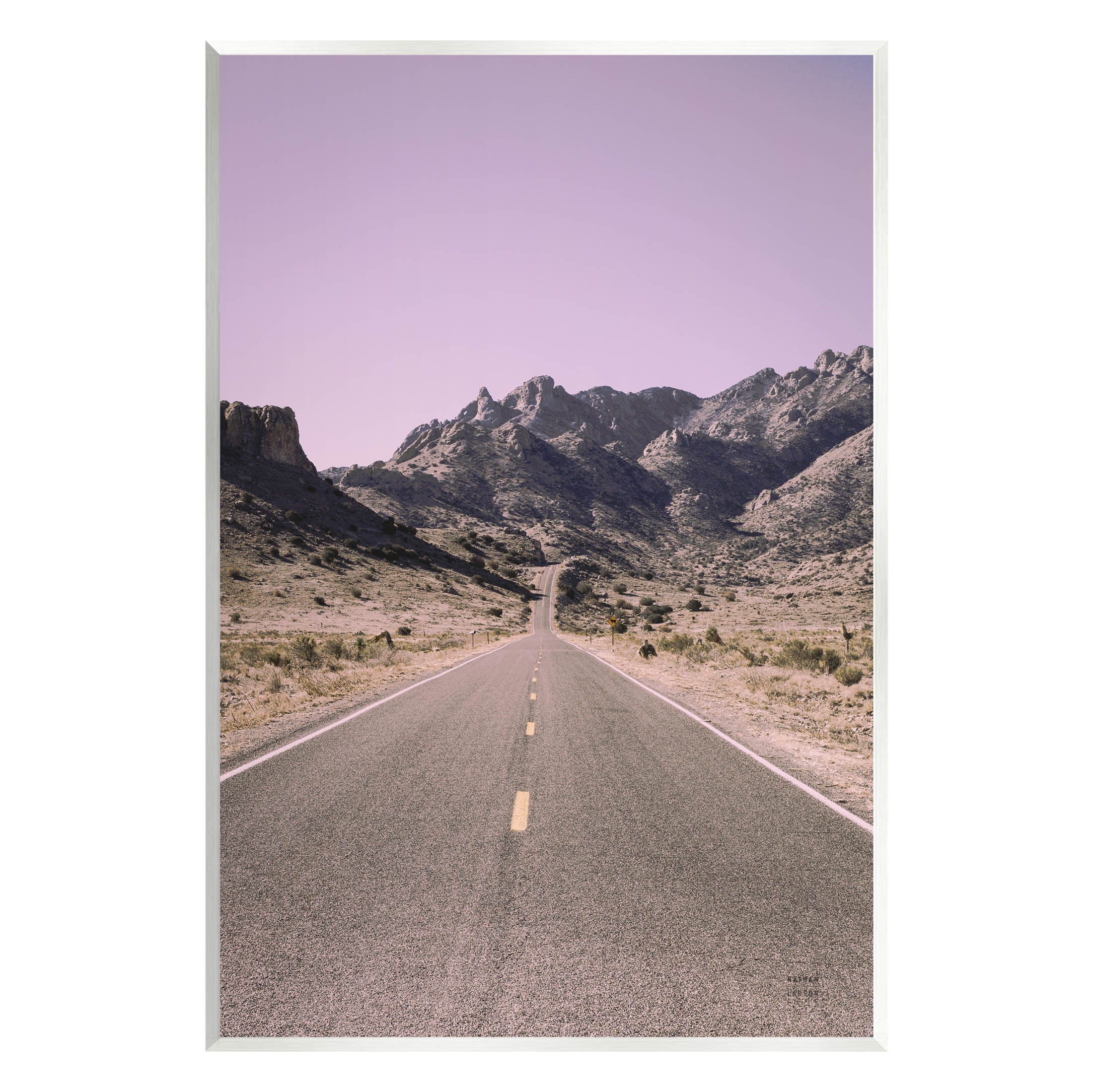 Stupell Industries Endless Desert Canyon Road Purple Sky Photograph Unframed Art Print Wall Art, Design by Nathan Larson