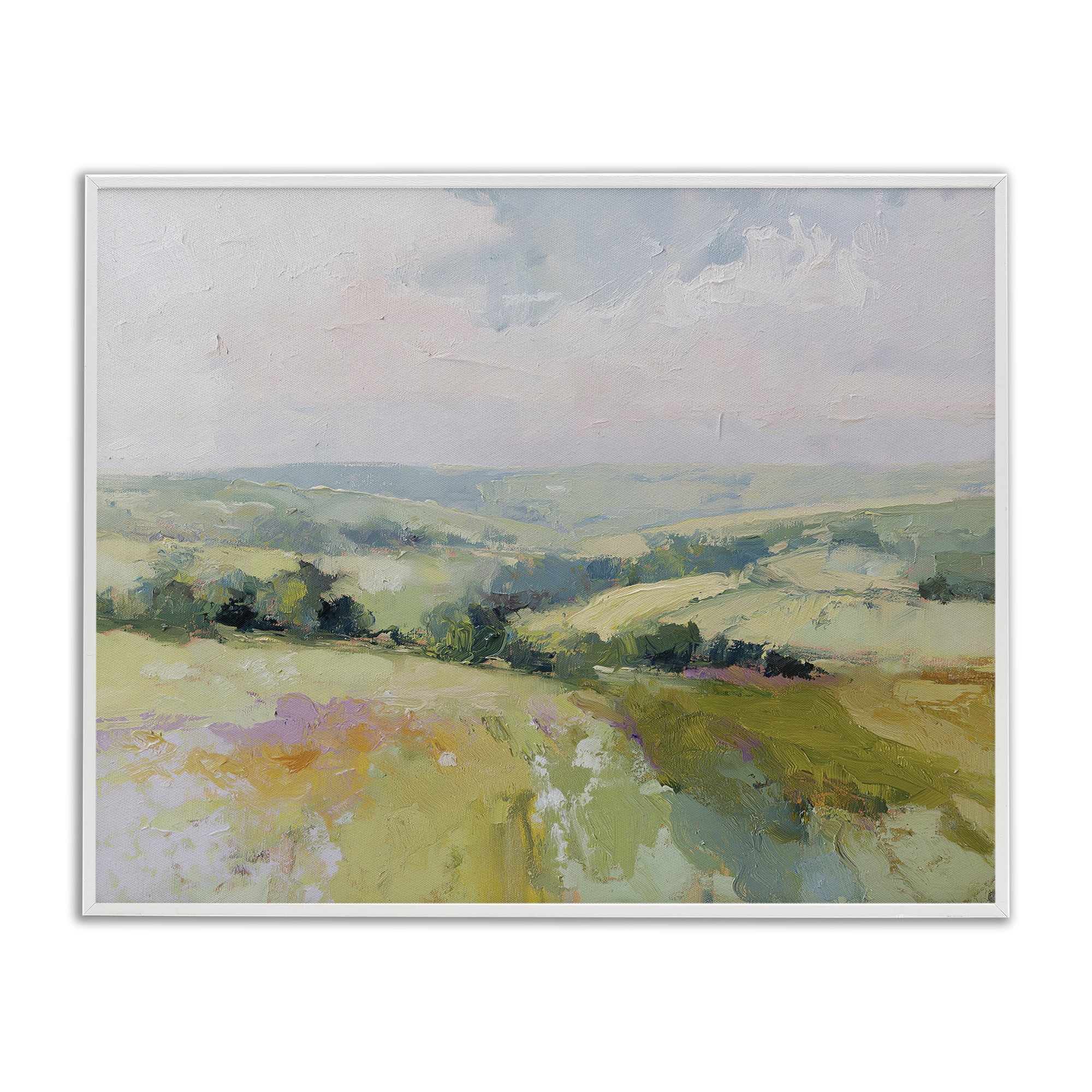 Stupell Industries Endless Green Hills White Framed Giclee Art, design by Svetlana Aleynikova