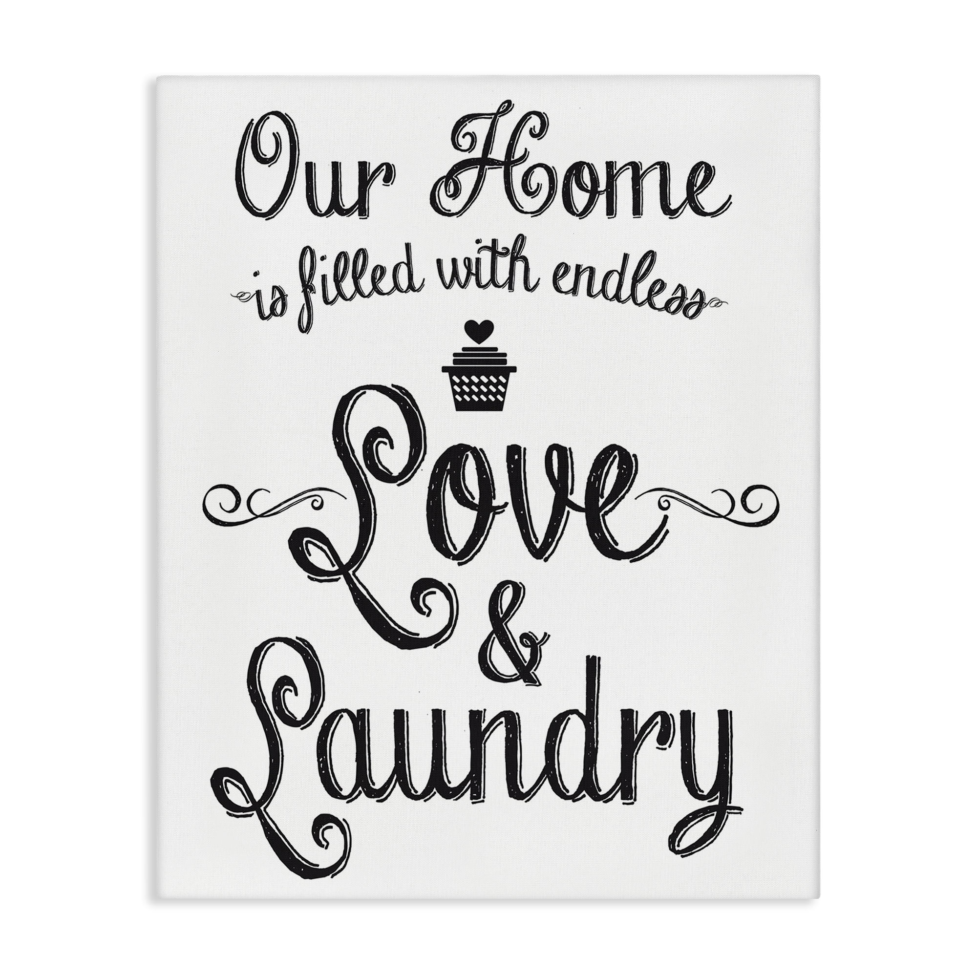 Stupell Industries Endless Love & Laundry Typography Painting Gallery Wrapped Canvas Art Print Wall Art, 30 x 40