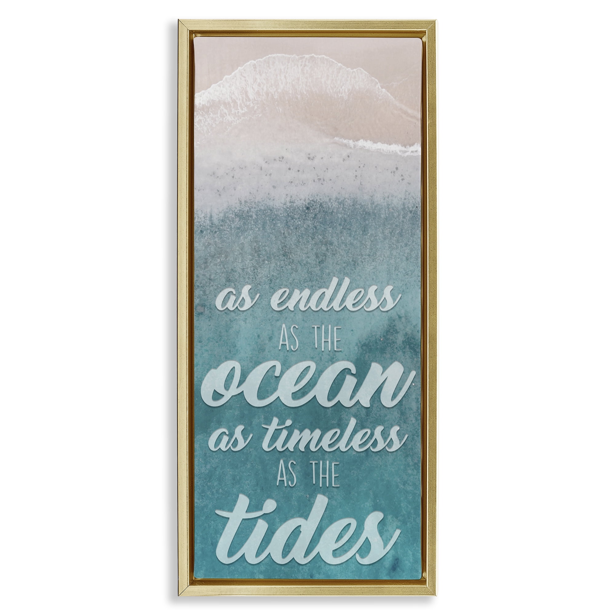 Stupell Industries Endless Ocean Timeless Tides Gold Framed Floater Canvas Wall Art, design by Marcus Prime