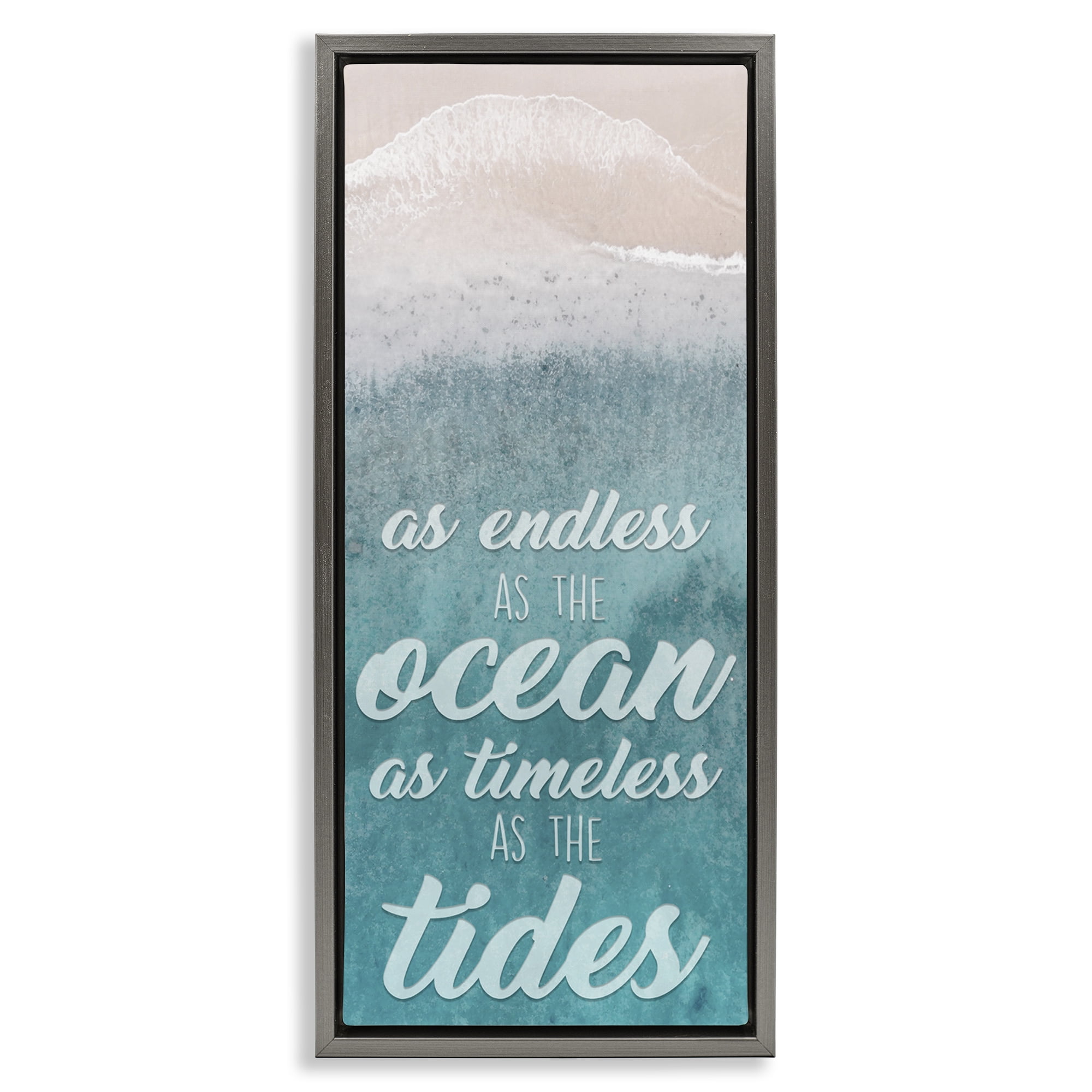 Stupell Industries Endless Ocean Timeless Tides Gray Framed Floater Canvas Wall Art, design by Marcus Prime