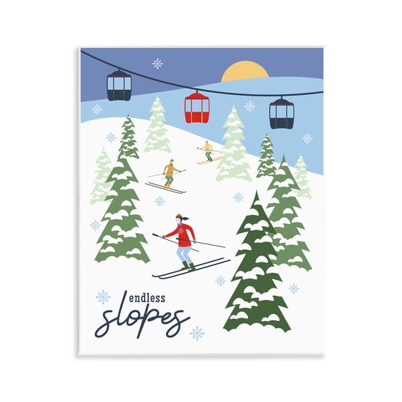 Stupell Industries Endless Slopes Winter Ski View Sports & Sports Teams Painting Unframed Art Print Wall Art, 11 x 14