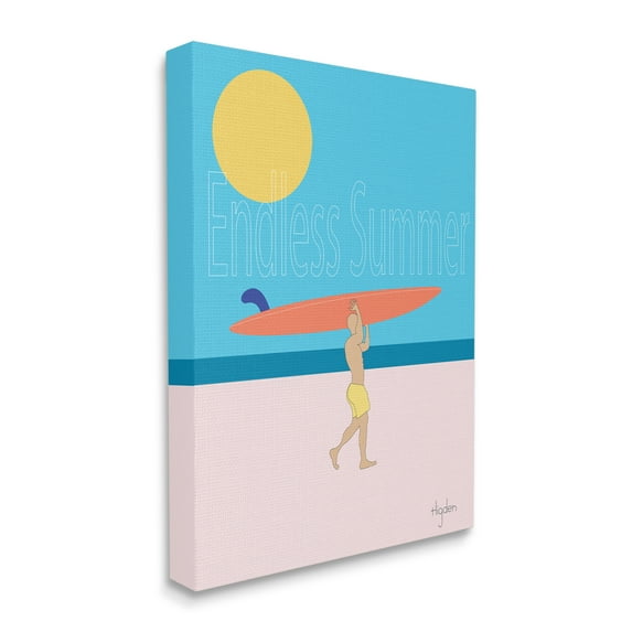 Stupell Industries Endless Summer Text Seasonal Beach Surfer Canvas Wall Art by Mark Higden