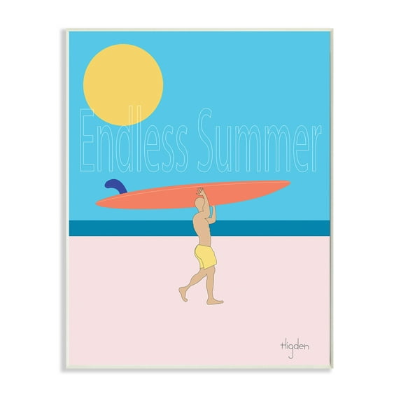 Stupell Industries Endless Summer Text Seasonal Beach Surfer Wall Plaque by Mark Higden