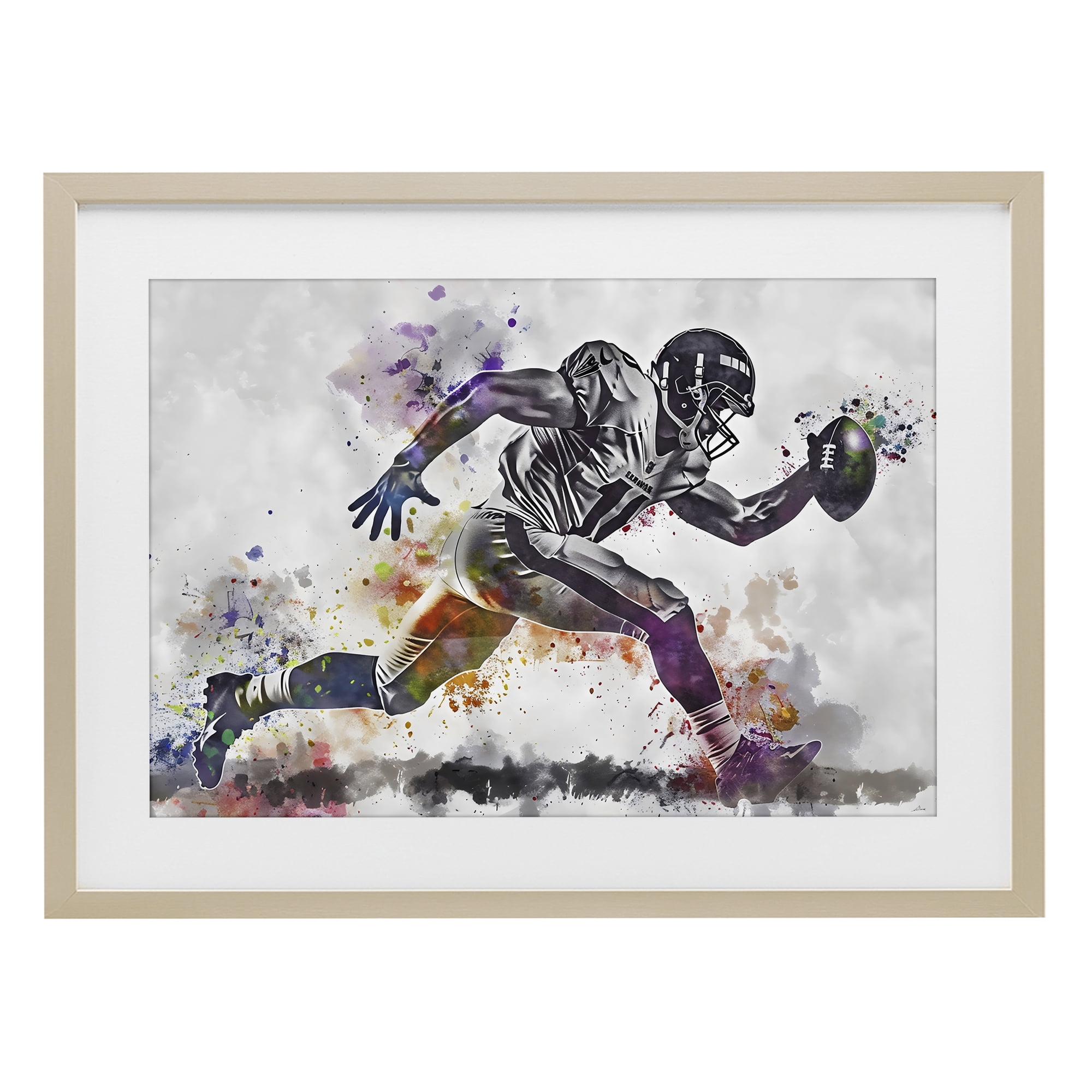 Stupell Industries Endurance Football Sprint Birch Framed Print Under Glass, design by Creative Studio