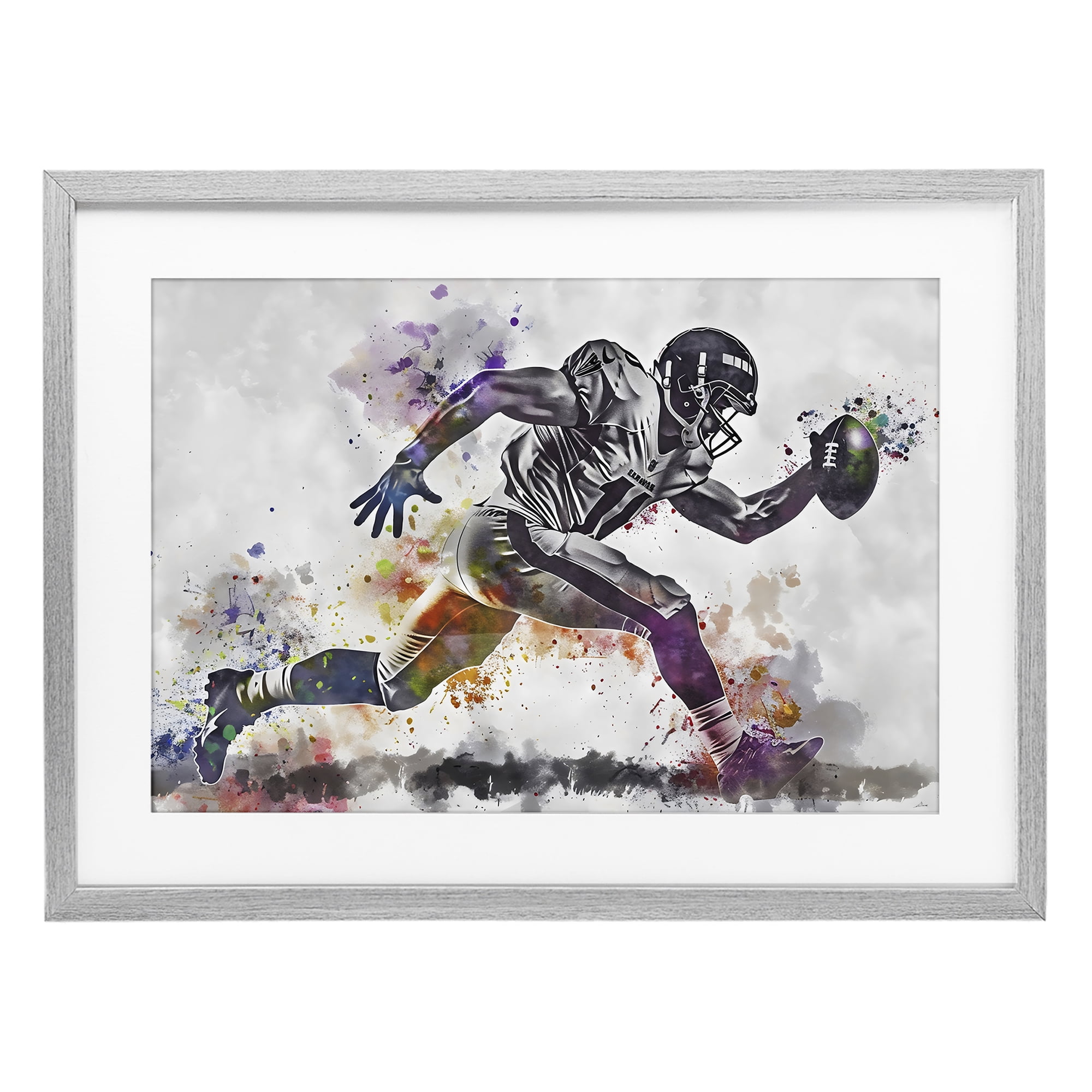 Stupell Industries Endurance Football Sprint Gray Framed Print Under Glass, design by Creative Studio