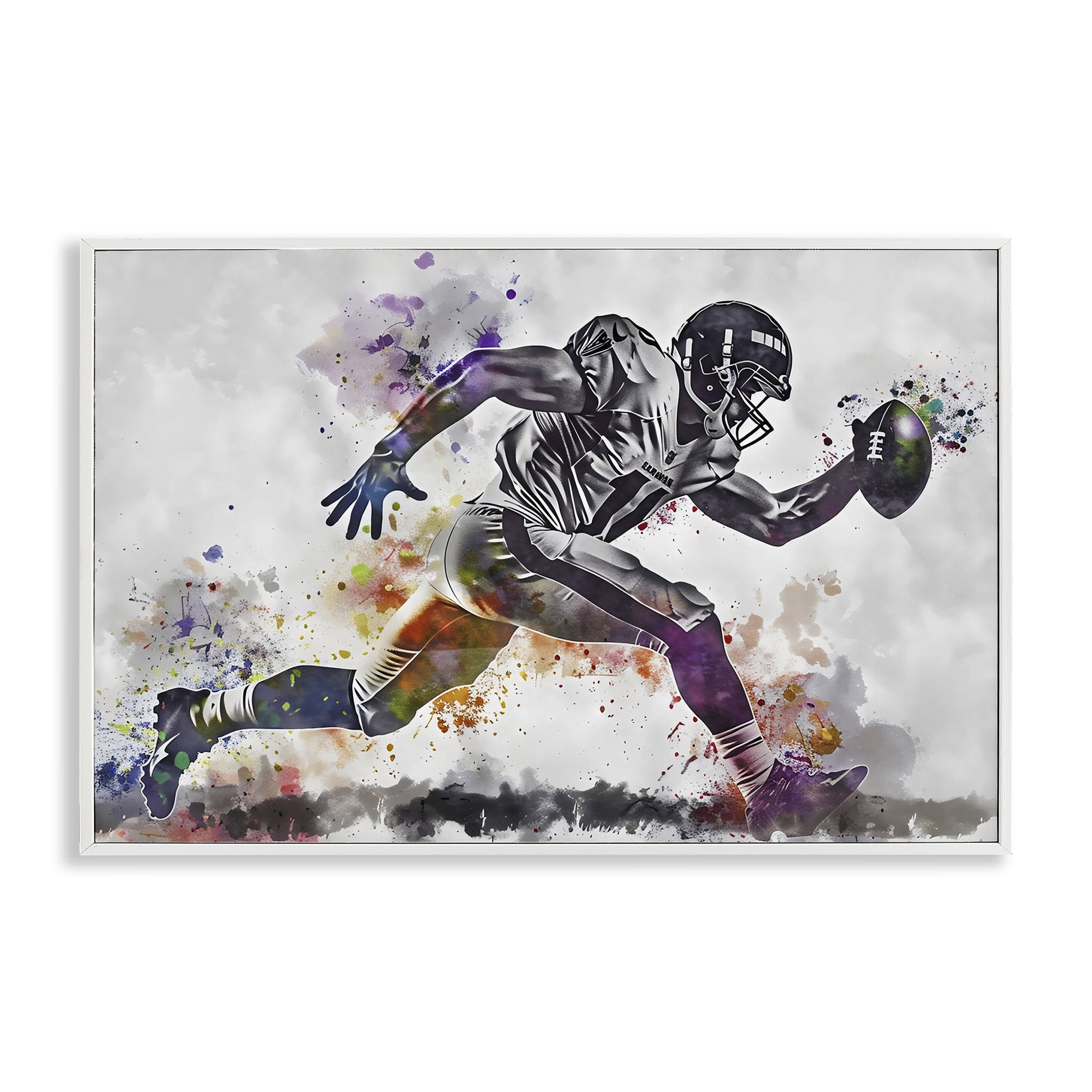Stupell Industries Endurance Football Sprint White Framed Giclee Art, design by Creative Studio