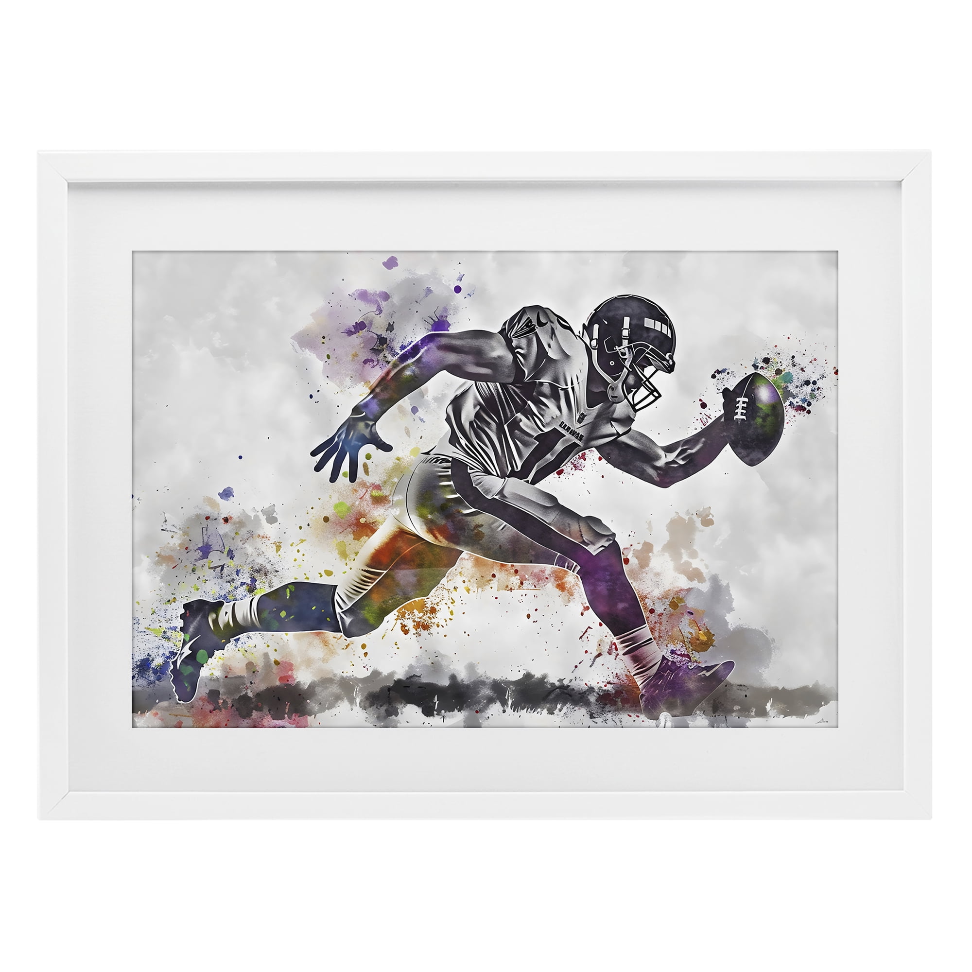 Stupell Industries Endurance Football Sprint White Framed Print Under Glass, design by Creative Studio