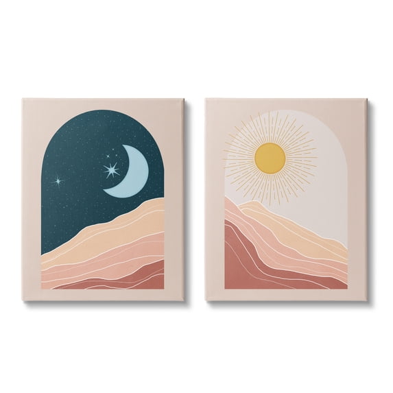Stupell Industries Energetic Arid Desert Daily Sky Boho Landscape Windows,24 x 30, Design by Nina Blue
