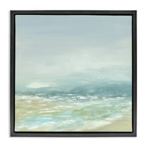 Stupell Industries Energetic Beach Expression Nautical & Beach Painting Black Floater Framed Canvas Art Print Wall Art, 18 x 18