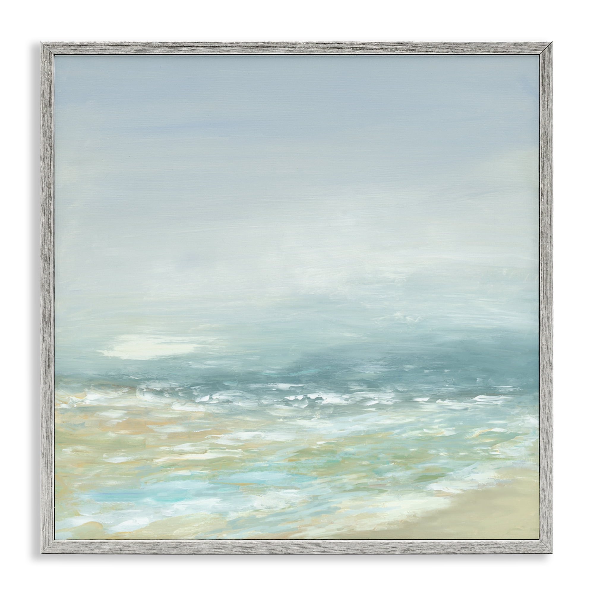 Stupell Industries Energetic Beach Expression Nautical & Beach Painting Gray Framed Art Print Wall Art, 24 x 24