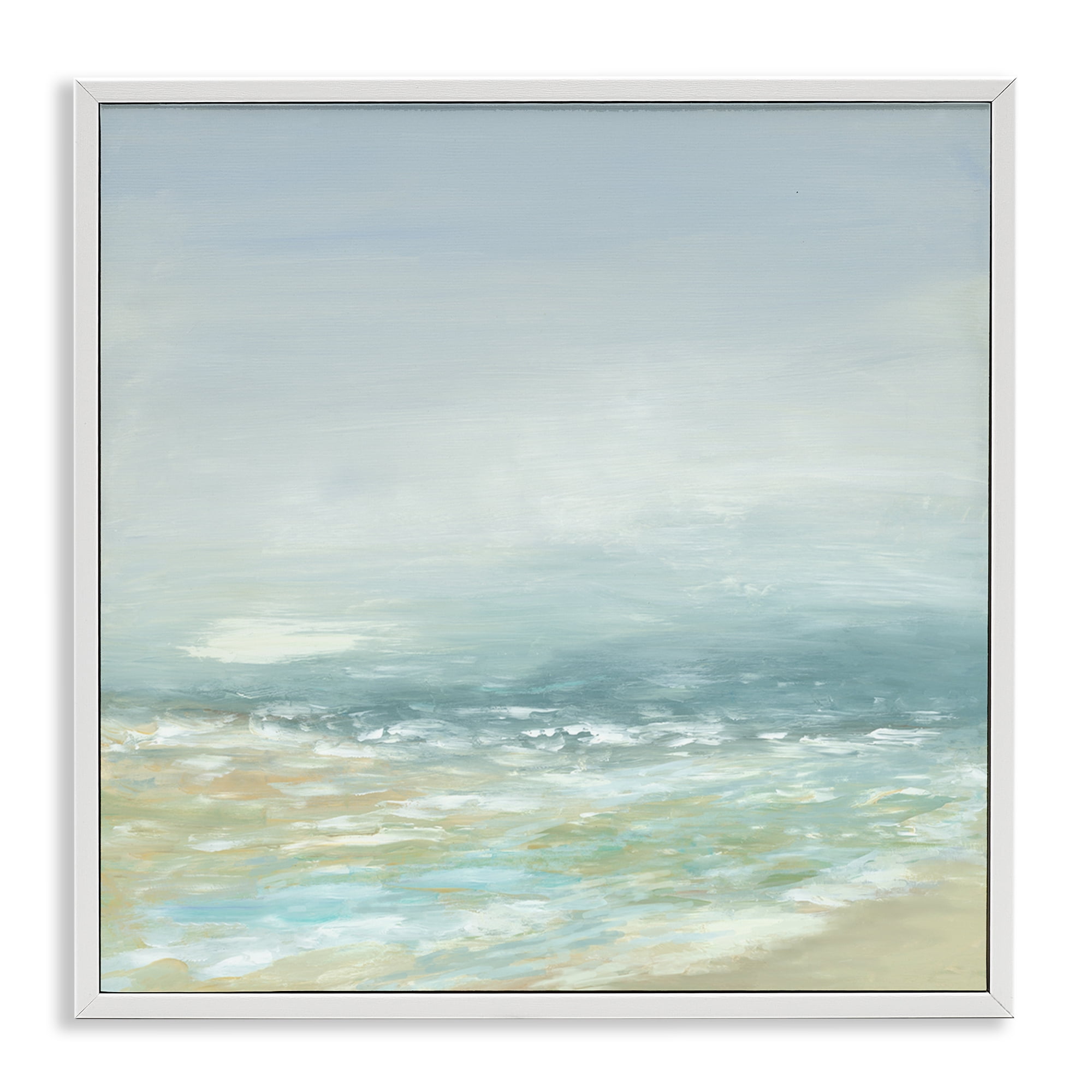 Stupell Industries Energetic Beach Expression Nautical & Beach Painting White Framed Art Print Wall Art, 17 x 17