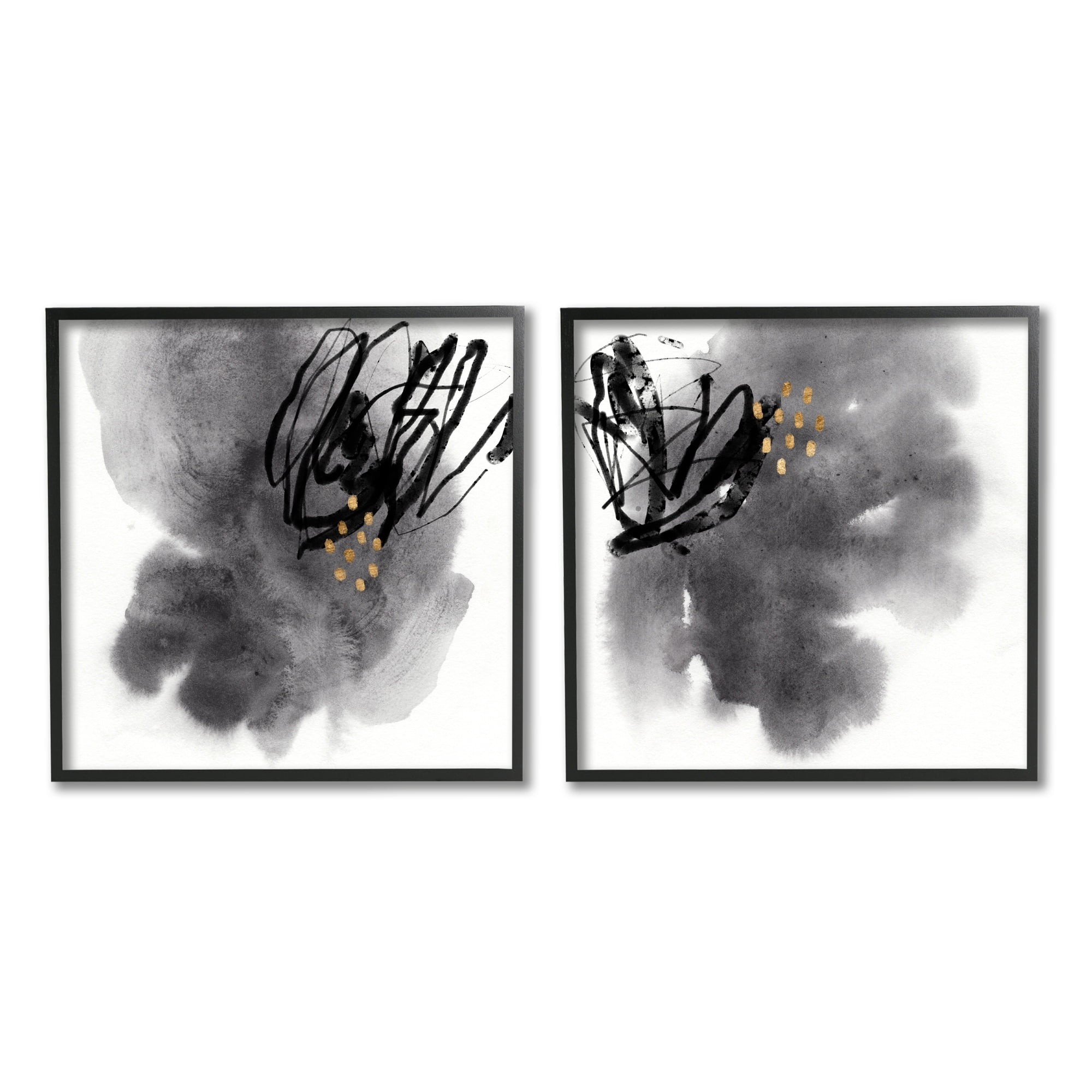 Stupell Industries Energetic Black Lines Abstract Copper Mark Design Black Framed by Jacob Green