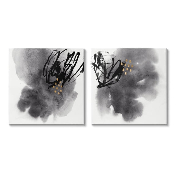 Stupell Industries Energetic Black Lines Abstract Copper Mark Design Canvas Wall Art by Jacob Green