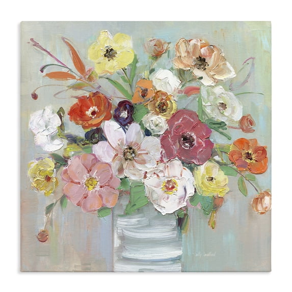 Stupell Industries French Country Energetic Blossom Bouquet Canvas Art, 17 x 17, by Sally Swatland