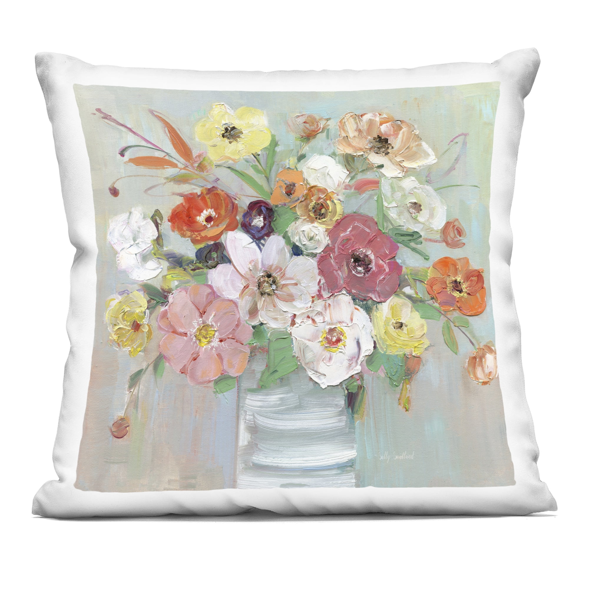 Stupell Industries Energetic Blossom Bouquet Decorative Printed Throw Pillow, design by Sally Swatland, 18 x 7 x 18
