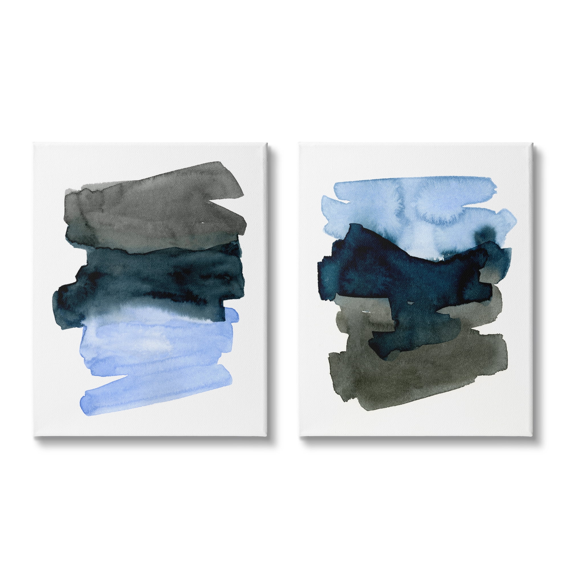 Stupell Industries Energetic Blue Brush Strokes Abstract Ombre Canvas Wall Art, 24 x 30