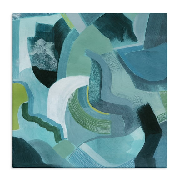 Stupell Industries Energetic Blue Movement Abstract Painting Wrapped Canvas Art Print Wall Art, 17 x 17