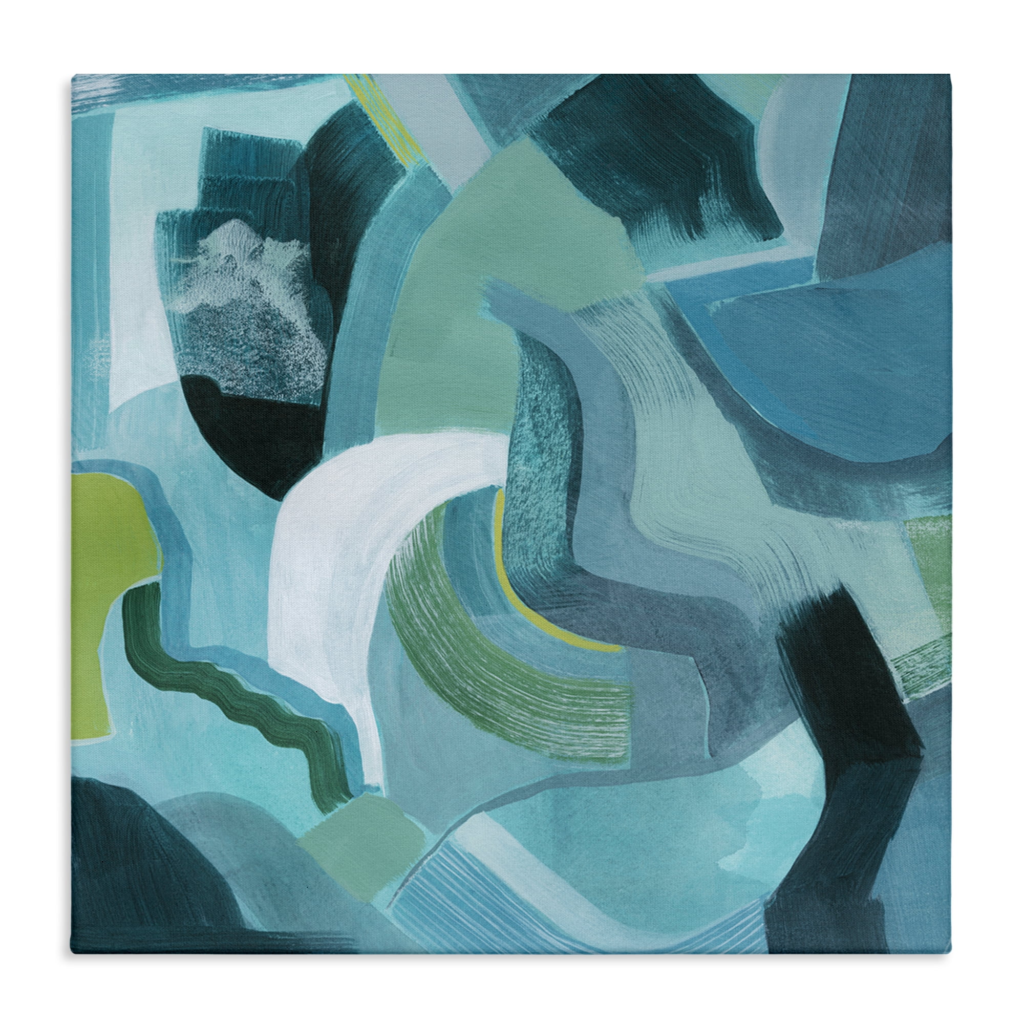 Stupell Industries Energetic Blue Movement Abstract Painting Wrapped Canvas Art Print Wall Art, 36 x 36