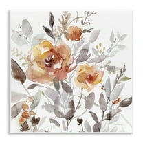 Stupell Industries Energetic Florals on White Plants & Flowers Painting Unframed Art Print Wall Art, 12 x 12