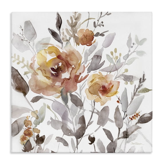 Stupell Industries Contemporary Energetic Florals on White Canvas Art, 17 x 17, by Carol Robinson