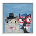thumbnail image 1 of Stupell Industries English & French Cats White Framed Giclee Art design by Angie Rozelaar, 17 x 17, 1 of 8