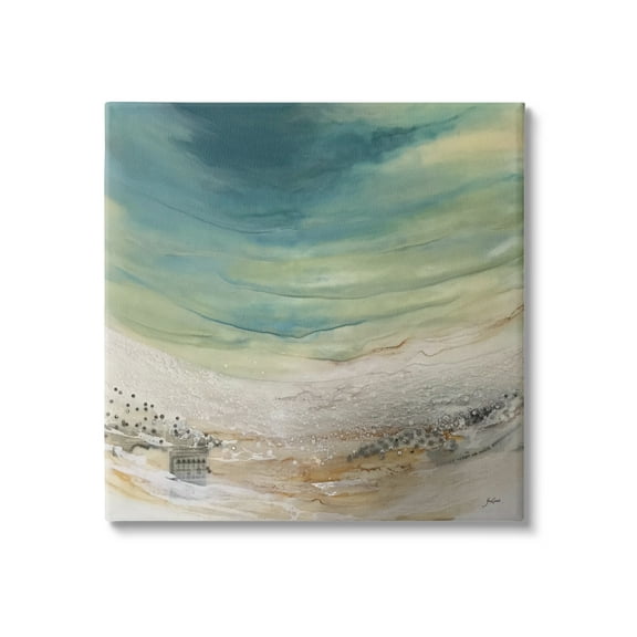 Stupell Industries Enigmatic Landscape Scene Curved Abstract Beach Depiction Painting Gallery Wrapped Canvas Print Wall Art, Design by Stacy Gresell