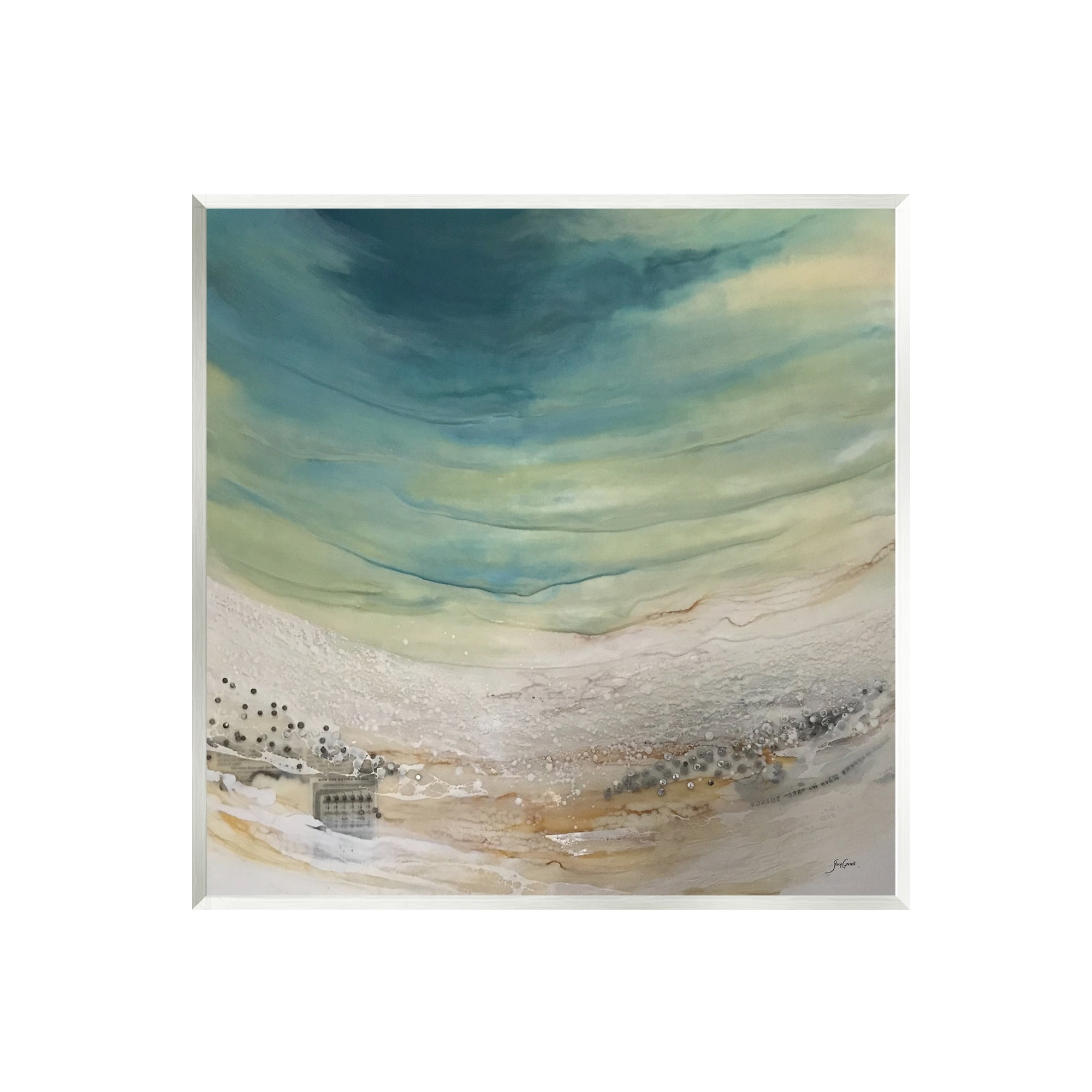 Stupell Industries Enigmatic Landscape Scene Curved Abstract Beach Depiction Painting Unframed Art Print Wall Art, Design by Stacy Gresell