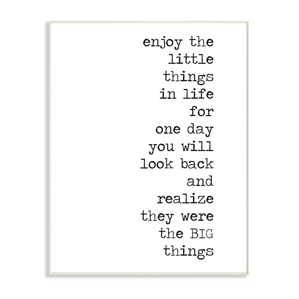 Stupell Industries Enjoy Family Home Inspirational Word Black And White Design Wall Plaque Art by Anna Quach