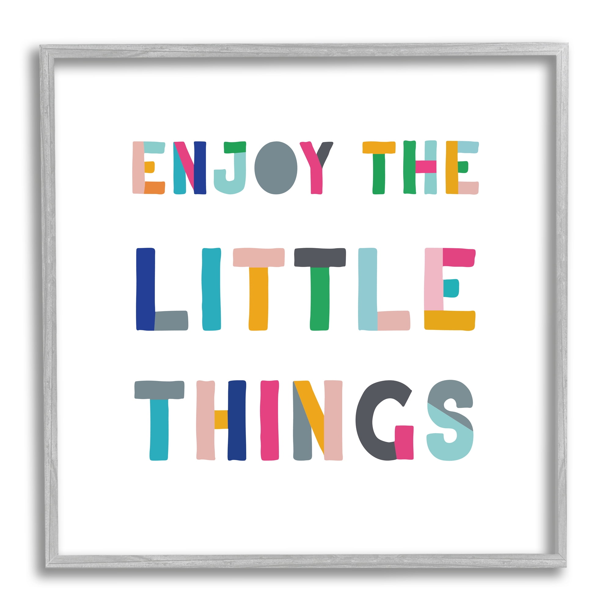 Stupell Industries Enjoy Little Things Kids' Motivational Phrase Block Typography, 17 x 17, Design by CAD Designs