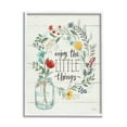thumbnail image 1 of Stupell Industries Enjoy Little Things Motivational Phrase Country Jar Wreath, 11 x 14, Design by Janelle Penner, 1 of 5