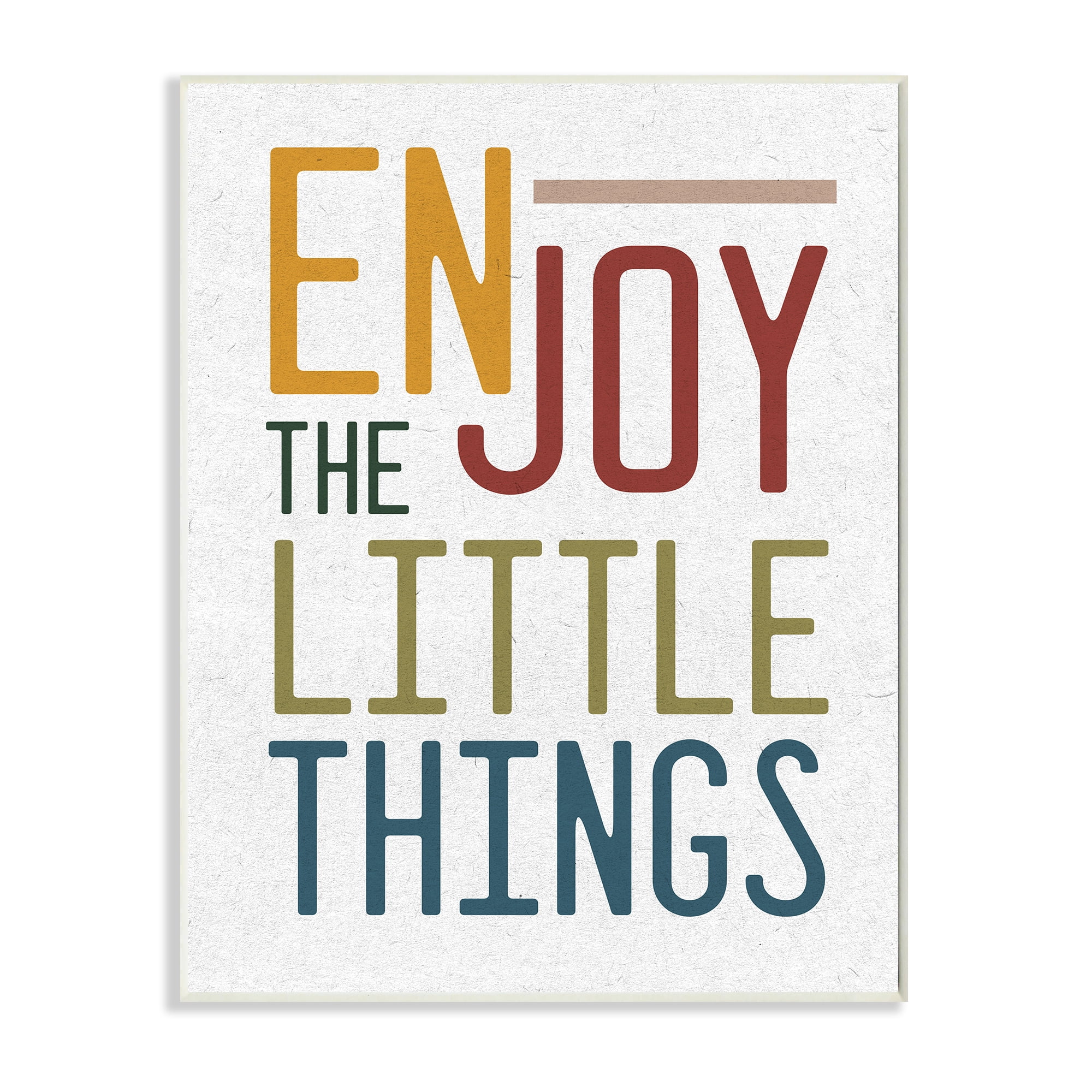 Stupell Industries Enjoy The Little Things Quote Blue Red Typography Inspirational Painting Unframed Art Print Wall Art, 13 x 19