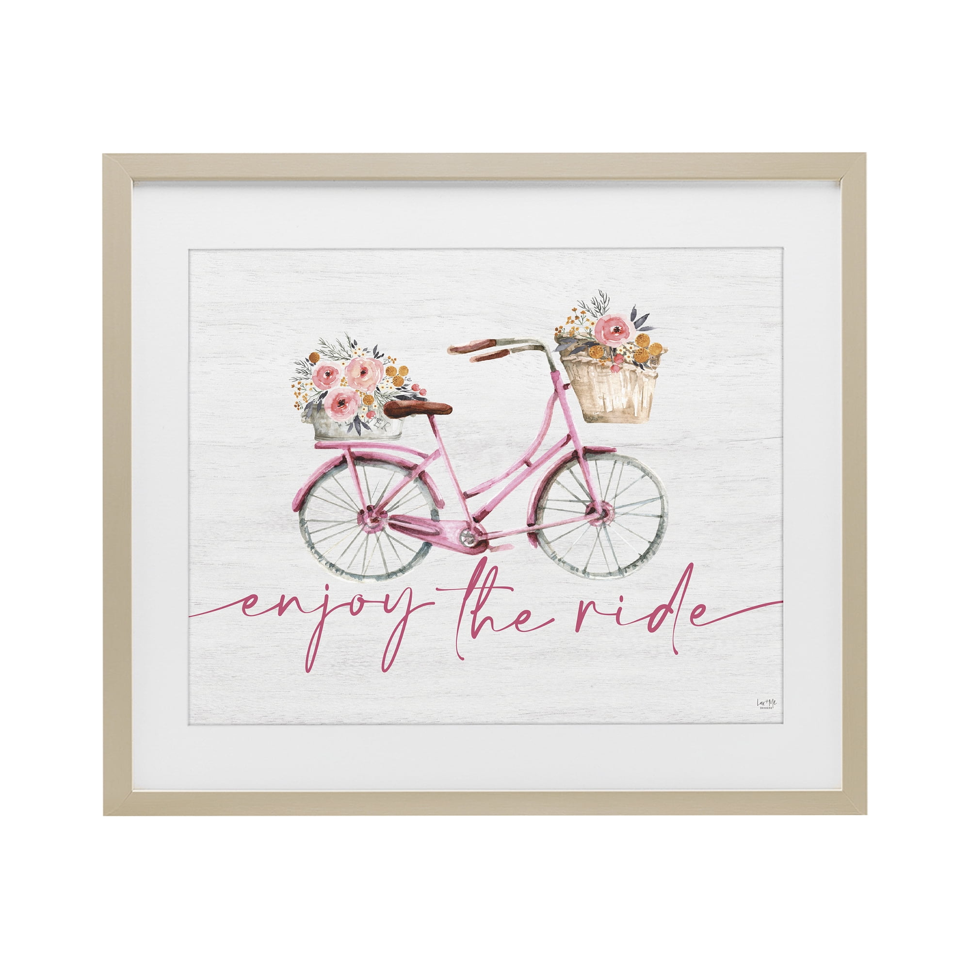 Stupell Industries Enjoy The Ride Bicycle Birch Framed Print Under Glass, design by Lux + Me Designs