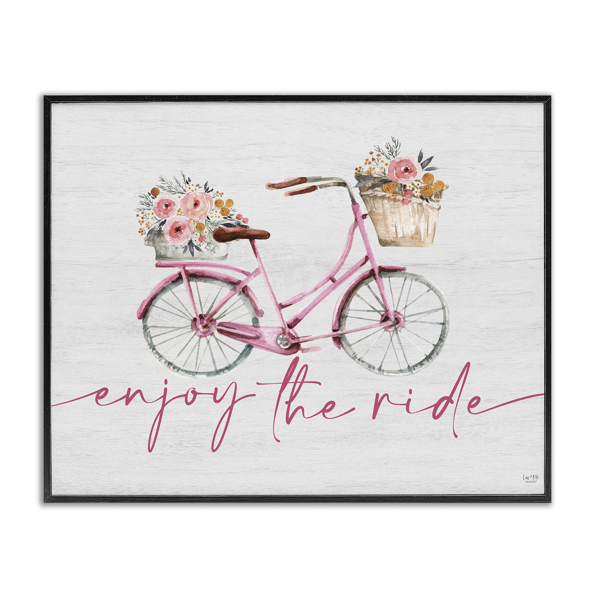 Stupell Industries Enjoy The Ride Bicycle Black Framed Giclee Art, design by Lux + Me Designs