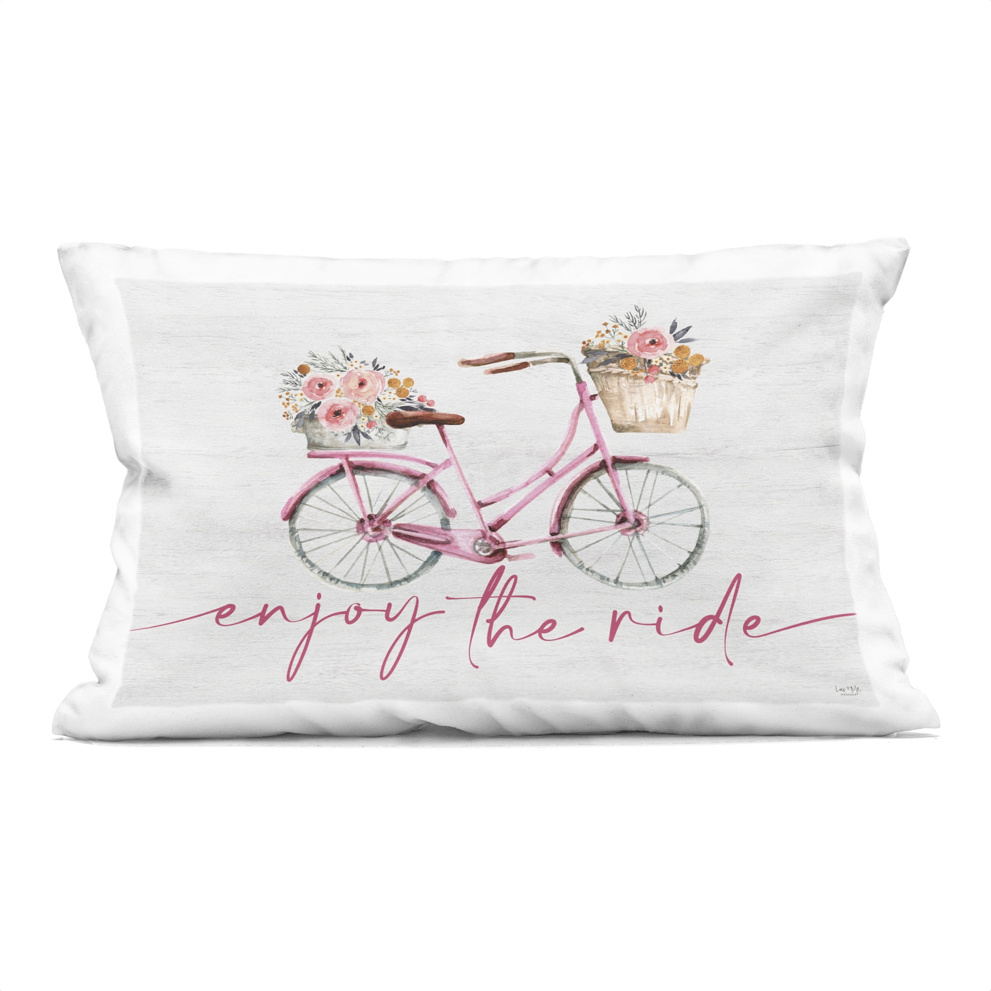 Stupell Industries Enjoy The Ride Bicycle Decorative Printed Throw Pillow, design by Lux + Me Designs